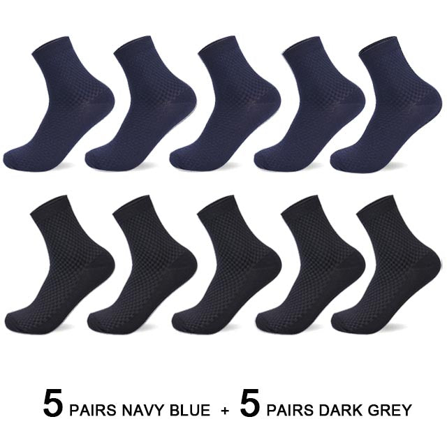 Bamboo Fiber Men Socks Business Breathable Male