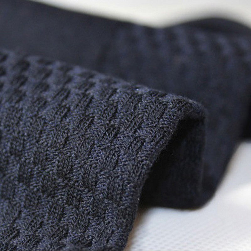 5 Pairs Bamboo Fiber Socks Men's Mid-calf Breathable Socks Business Men's Socks Solid Color