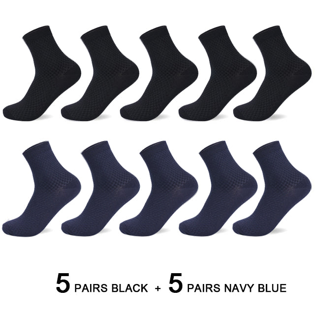 Bamboo Fiber Men Socks Business Breathable Male